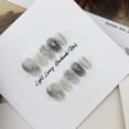 thumbnail image 3 of [Gray Track] Gray smudged magic mirror powder hand-worn nail piece light luxury pure handmade high-quality control nail, 3 of 7