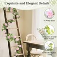thumbnail image 3 of Lewondr Artificial Eucalyptus Garland with Flower, 2Pack 13FT Faux Floral Greenery Garlands Fake Flowers Vines, Maintenance-Free for Wedding Table Backdrop Party Centerpiece Room Decor, Pink, 3 of 7