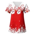 thumbnail image 4 of Camiseta de enfermera navideña, uniforme de enfermera para mujer, estampado de alce de dibujos animados, manga corta, bolsillo, uniformes médicos de enfermería, Harajuku, 4 of 5