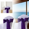 thumbnail image 2 of Satin Chair Sashes with Bands Stretch Ribbon Bows for Wedding Decorations Party Events Banquet Hotel Home Kitchen Chair Covers Living Room Bedroom Enhancements Bowless Design Silk Material, 2 of 8