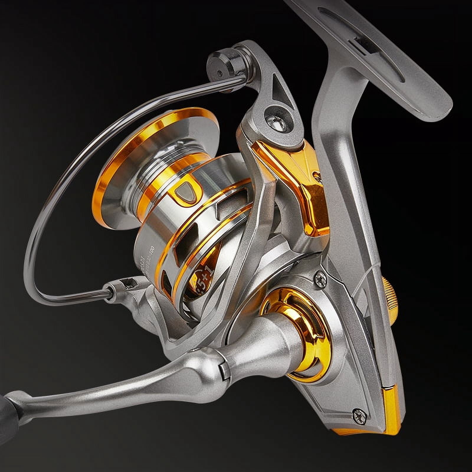 BILLINGS Spinning Reel,5+1 BB Ultra Smooth Powerful Spinning Fishing Reel With Aluminum Spool,17.6LBs Max Drag,5.2:1 Gear Ratio