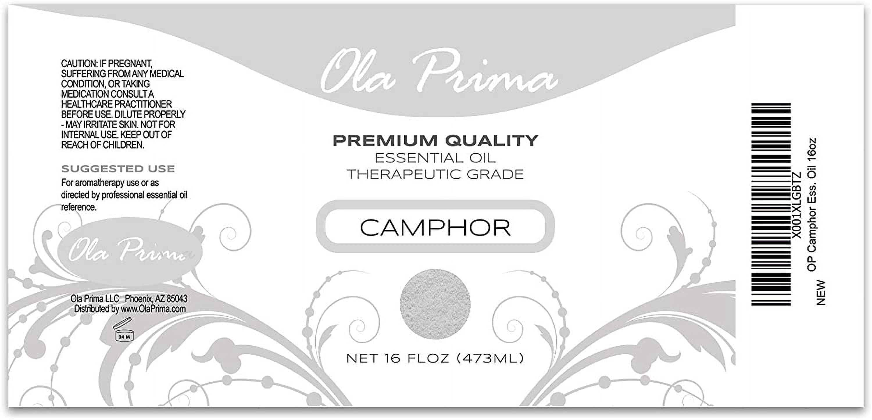 Ola Prima Camphor Essential Oil, 16 fl oz