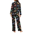 thumbnail image 6 of DISNIMO Womens 2 Piece Lounge Sets Dinosaur Snowflake Printed Long Sleeve Sleepwear with Long Pants Button Down Loungewear with Pockets Christmas Nightwear, Available in Plus Size, 6 of 7