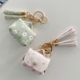 thumbnail image 6 of Case for Airpods Pro 2 3 Cute Leather Bag Flower Strawberry Heart Charging Box Cover Soft Earphone Case with TasseMingX Keyring new (beige,For AirPods 3 New), 6 of 7
