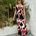 thumbnail image 6 of Casino Fun Dress Summer Street Style Bohemia Long Dresses Female Sleeveless Printed Maxi Dress, 6 of 9