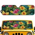 thumbnail image 2 of Uorisanigo Car Windshield Sun Shade Compatible with Jeep Wrangler JL JLU 2018-2025 / Jeep Gladiator 2020-2025 Accessories, Window Hawaiian Hibiscus Print Sunshade Keep Car Interior Cooler, 2 of 7