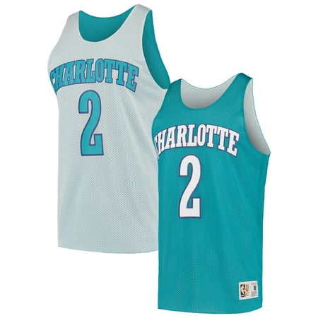 Larry Johnson Nba - Larry Johnson Charlotte Hornets Mitchell & Ness Hardwood Classics Reversible Tank Top - Teal/White
