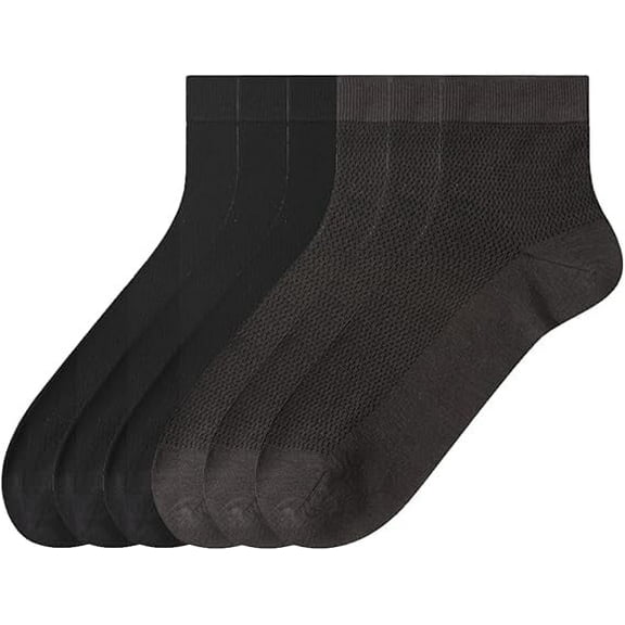 Sookeceks 6 Pairs Thin Cotton Crew Socks for Men, Breathable Lightweight Trouser Socks for Casual Size 7-11