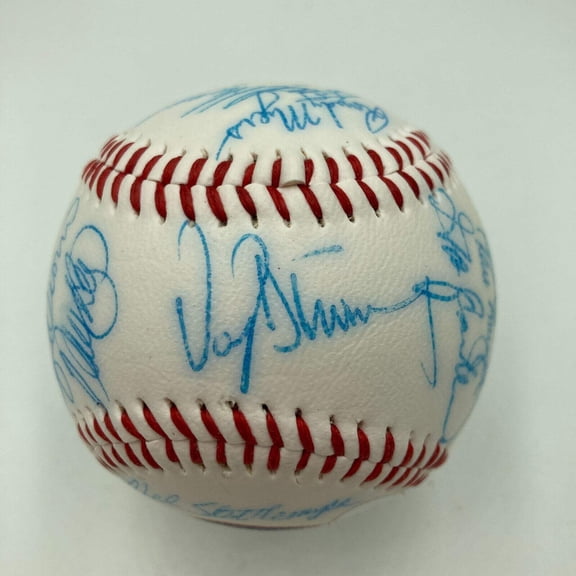 Vintage 1986 New York Mets World Series Champs Team Signed Baseball JSA COA