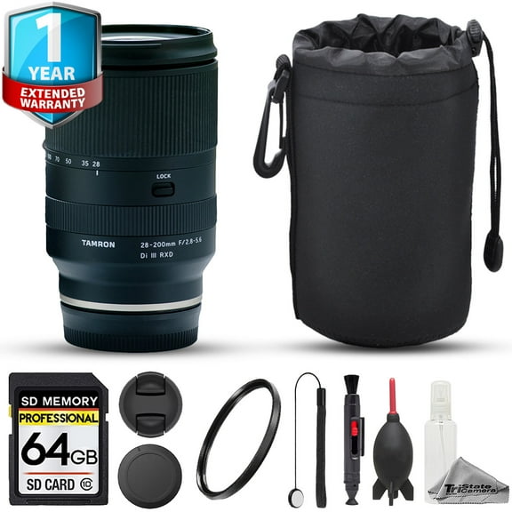 Tamron 28-200mm f/2.8-5.6 Di III RXD Lens - 8pc 64GB Memory Bundle  1Yr Warranty