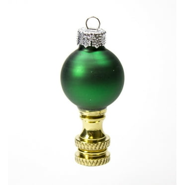 Green glass Christmas Ornament Finial 2.25"h