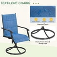 thumbnail image 6 of BUPPLEE 9-Piece Outdoor Dining Set for 8 with Swivel Chairs, Square Metal Table with Umbrella Hole for Patio, Deck and Backyard, 6 of 7