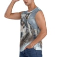 thumbnail image 3 of Lsque Majestic Snowy Wolf Print Men's Cotton Blend Sleeveless Muscle Shirts (S-3XL)- Moisture Wicking, Odor Protection, UPF 30+,X-Large, 3 of 8