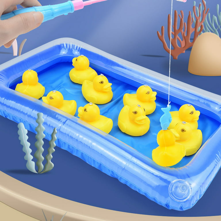 Duck Fishing Game Pond Pool with 10 Ducklings Set Kid Educational Preschool  Toy 
