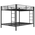 thumbnail image 6 of Tcbosik Queen Over Queen Bunk Bed for Adults, Heavy Duty Metal Bed Frame with Full-Length Guardrail and Built-in Ladder, Easy Assembly, Black, 6 of 10