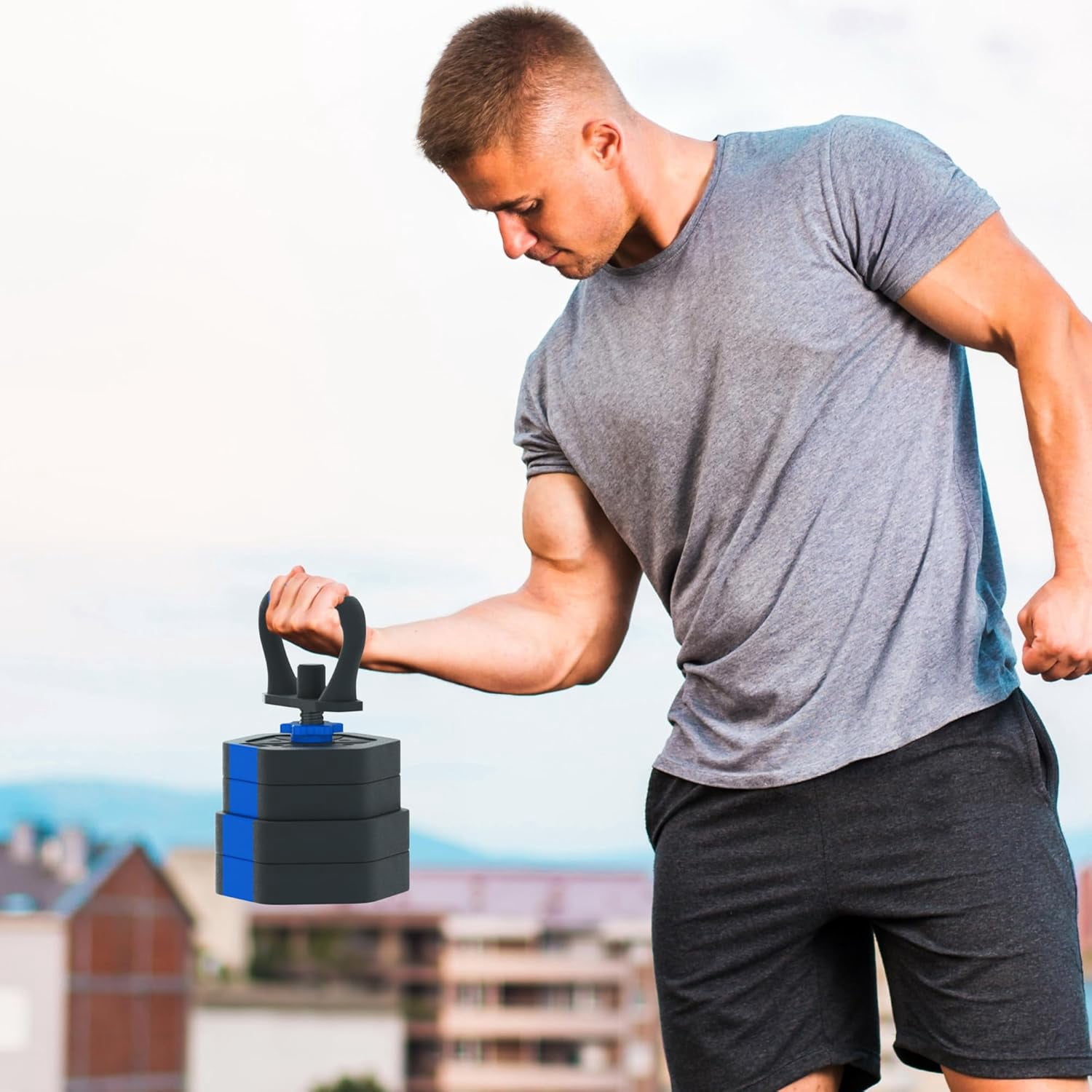 5-in-1 Adjustable Dumbbell Set 25LB, Hexagon Non-Rolling Free Weights with Connector Barbell for Home Gym, Steel Core Foam Grip Strength Training Equipment