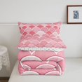 thumbnail image 5 of Manfei Cartoon Scale Full Size Comforter Sets, Ocean Animal Bedding Comforter Set, Pink, Polkadot Reversible, 3-Piece, 1 Comforter and 2 Pillowcases, 5 of 7