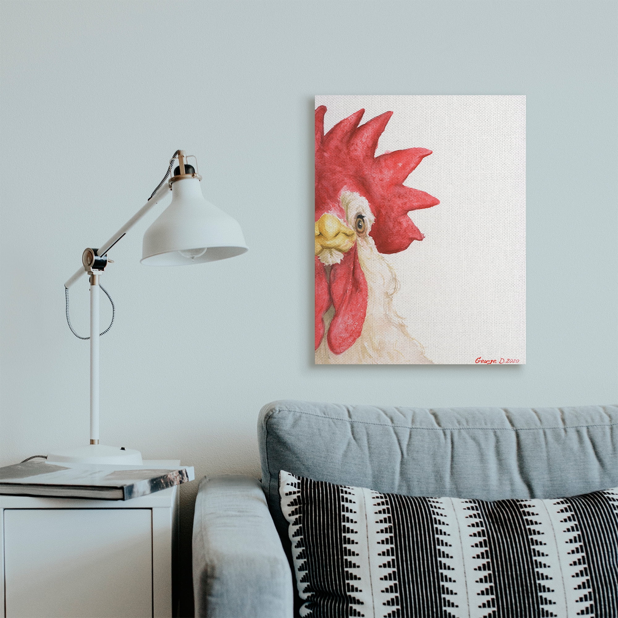 Stupell Industries Farm Rooster Close Up Portrait Big Red Bird Canvas Wall Art, 24 x 30, Design by George Dyachenko