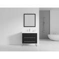 thumbnail image 3 of Fine Fixtures - Modern Black Marble 36" Bathroom Vanity Set,Chrome Hardware, vitreous China Sink Top, 3 of 8