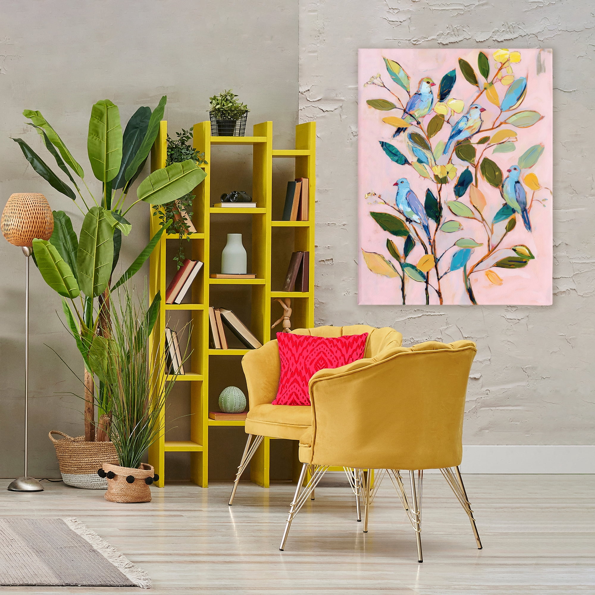 Stupell Industries Birds Between Leaves Impression Canvas Wall Art, design by Sisi and Seb