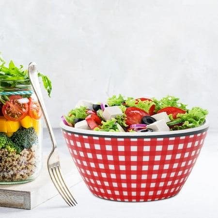 

Eco-Friendly Sope Bowl Food Bowl 148x72mm Kitchen Tableware For Kitchen Home Hotel Use Restaurant Red Plaid