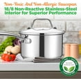 thumbnail image 3 of Stainless Steel Stock Pot-18/8 Food Grade Heavy Duty Induction-Large, Stew, Simmering, Soup See Through Lid, Dishwasher Safe NCSP16, 15 Quart Pot, 3 of 7