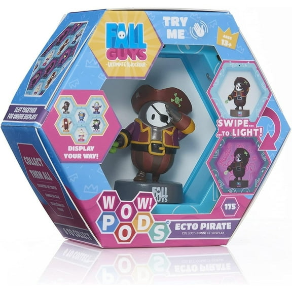 WOW Pods Fall Guys Ecto Pirate Swipe Light-Up Figure Connect for Display