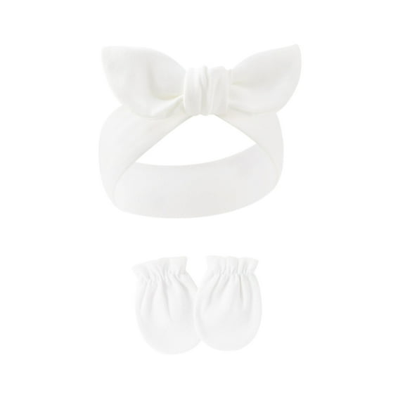 AOOOWER Baby Hair Accessories Cotton Head Wrap Gloves for Girls Kids Toddler
