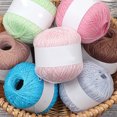 thumbnail image 3 of enqiretly Knitting Thread Cotton Crochet Yarn Embroidery Clothes Sweater Tapestry Weave Line DIY Accessory, White, 3 of 9