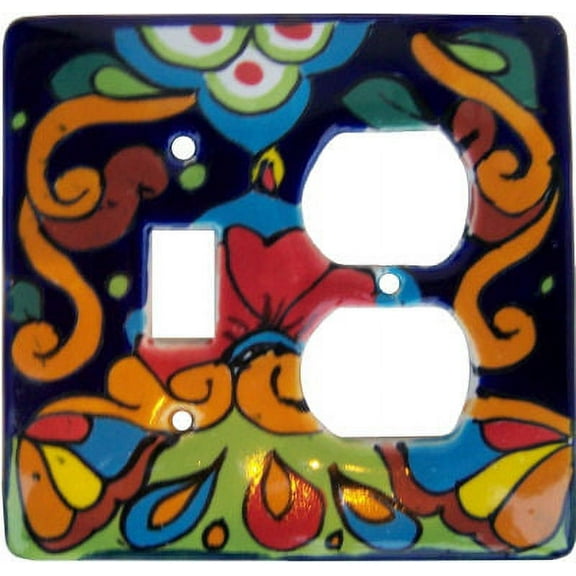 Rainbow Talavera Toggle-Outlet Switch Plate