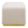thumbnail image 3 of Koda Performance Velvet Waterfall Ottoman in Brass Almond, 3 of 10