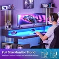 thumbnail image 7 of L Shaped Electric Standing Desk with LED Lights, Storage Shelves and Pegboard, 63 inch Height Adjustable Corner Computer Desk for Home Office, 7 of 7