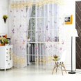 thumbnail image 4 of Panel de cortina de ventana de gasa de tul floral de mariposa (rosa 100X200cm, 4 of 6
