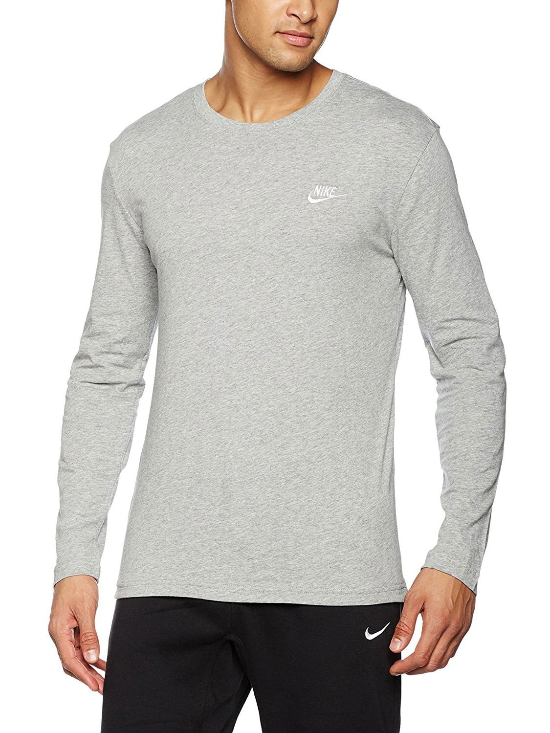 Nike Swoosh Logo Longsleeve Men's T-Shirt Grey/White 804413-063 ...