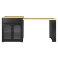 thumbnail image 4 of U_Style-CA Extendable Kitchen Island with Wheels,Dining Table with Built-in Power Outlet,Farmhouse Bar Table with Double-Sided Drawers,Suitable for Kitchen & Home Bar, 4 of 12