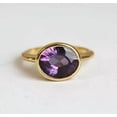 thumbnail image 2 of 14K Yellow Gold Plated Simulated Amethyst Oval Cut 2.00Ct Engagement Ring, 2 of 3