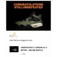 thumbnail image 1 of NEW Air Jordan 4 Undefeated 2025 OG Green Sail Men Size 10 CONFIRMED PRESALE, 1 of 5