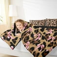 thumbnail image 4 of jejeloiu Wild Leopard Cheetah Bedding Comforter Set,Cute Bow Knot Twin Comforter Sets,Pink Brown Bedding Set For Girl,Breathable Home Decor Reversible,2-Piece, 4 of 8