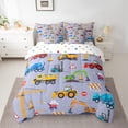 thumbnail image 2 of Manfei Tractor Excavator Bedding Comforter Set 7pcs, Cartoon Equipment Truck Queen Bedding Sets, Vehicle Car Theme Reversible Queen Sheet Sets, Lightweight Room Decor, 2 of 7
