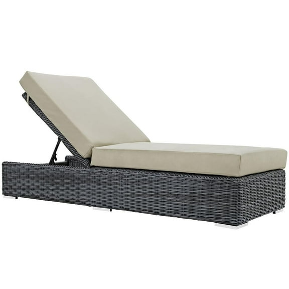 Modway Summon Outdoor Patio Sunbrella® Chaise Lounge in Canvas Antique Beige