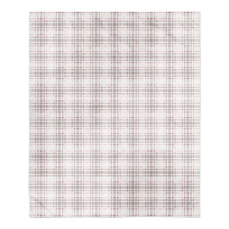 Creative Products Holiday Gray Plaid 50x60 Sherpa Fleece Blanket