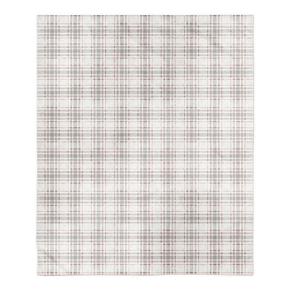 Creative Products Holiday Gray Plaid 50x60 Sherpa Fleece Blanket