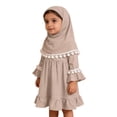 thumbnail image 3 of Elegant Prayer Dress Set For Baby Girls Long Sleeve Outfit With Hijab, 3 of 7