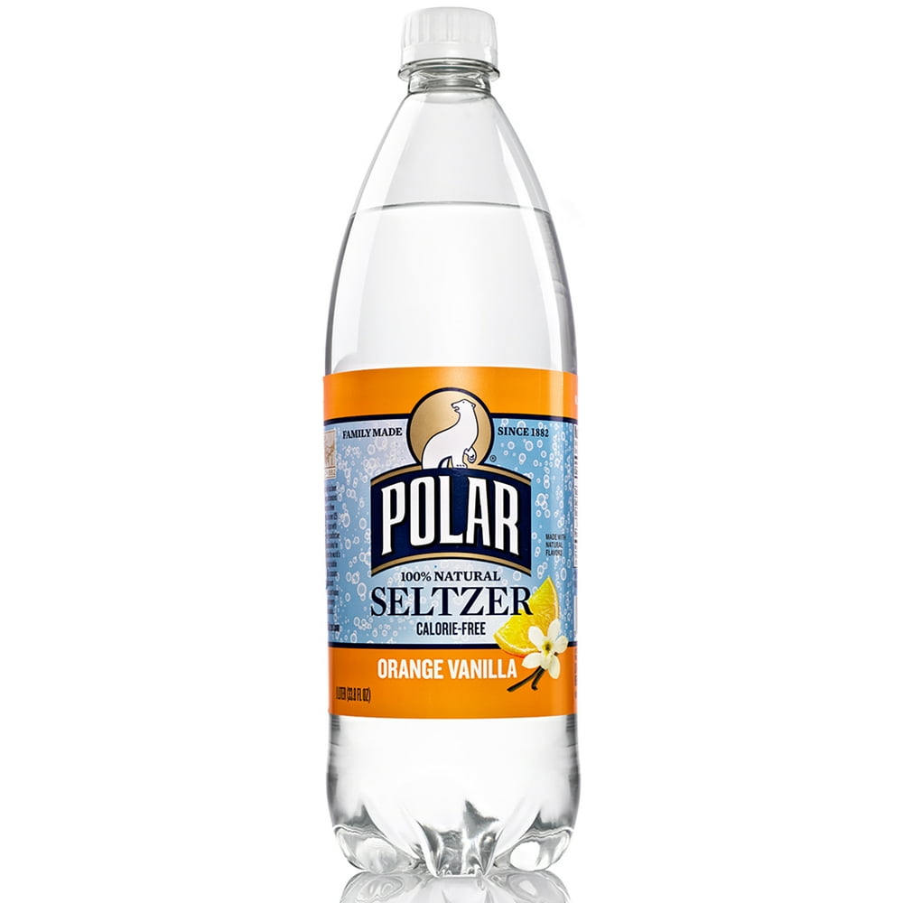 Polar Seltzer Water, Orange Vanilla, 1 L