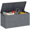 thumbnail image 1 of Outsunny 100 Gallon Resin Deck Box, Lockable Outdoor Storage Box, 1 of 10