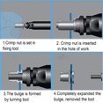 thumbnail image 5 of Qovydx 100 Piezas 6-32 Tuercas Remache Rivnut Juego de Tuercas de Inserto Roscado de Cabeza Plana de Acero al Carbono Chapado en Zinc, 5 of 5