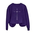 thumbnail image 4 of Valentine's Day Shirt For Womens Classic Love Heart Print Graphic Round Neck Tees Long Sleeved Loose Fit Casual Comforts Sweatshirt Tops Purple M, 4 of 4