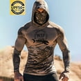 thumbnail image 2 of Xzbqbs Men's Fishing Hooded Shirts UPF 50 + Sun Protection Breathable Tops Long Sleeve Outdoor Hiking Printed Shirt with Face Mask, 2 of 3