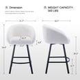 thumbnail image 4 of Zesthouse 26.4" Counter Height Swivel Bar Stools Set of 2, Sherpa Barrel Bar Stools with Backs, Modern Boucle Counter Stools for Pub Kitchen Island, White, 4 of 11