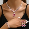 thumbnail image 3 of Faty-T Rhinestone Gold Jewelry Sets Bridal Wedding Necklace Earrings Set Diamond Prom Formal Statement Jewelry Set for Women and Brides, 3 of 11